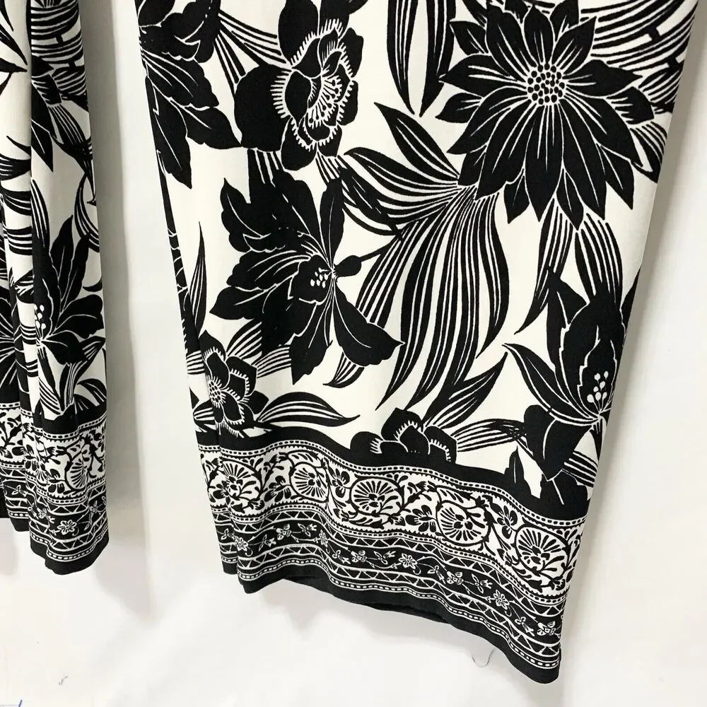 Chico’s Size 3 Marissa Jumpsuit Sleeveless Black White Graphic Floral Size XL 16 - Picture 8 of 16